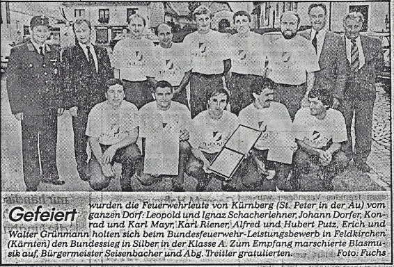 Foto der Gruppe beim Bundessieg Silber 1988