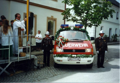 Segnung des neuen Kommandofahrzeuges